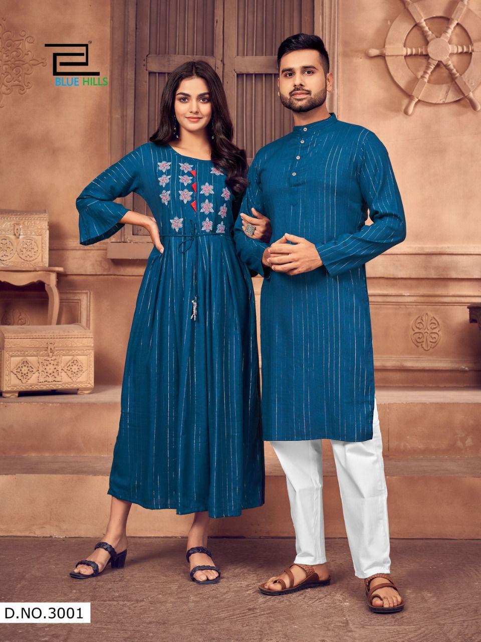 Blue Hills Love Birds 3 Party Wear Designer Rayon Couple Combo Latest Collection